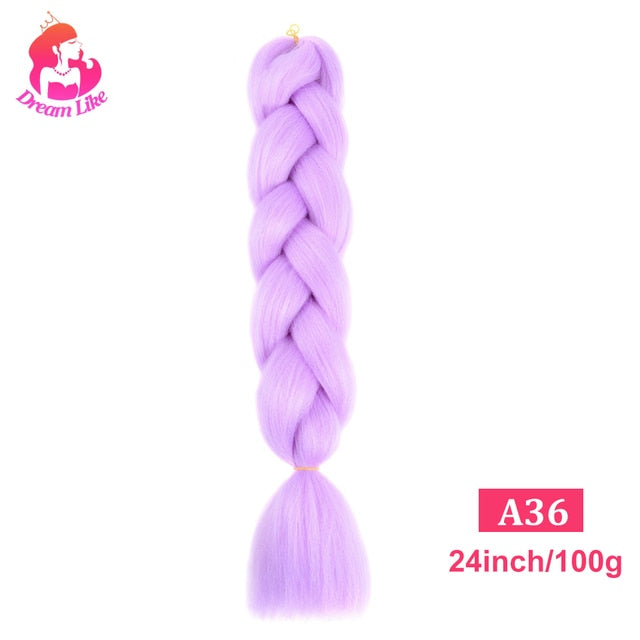 Dream Like 24 inch Ombre Color Synthetic Hair Braids Pre Stretched Wholesale Jumbo Braiding KaneKalon Hair Extensions 100g/pcs| |