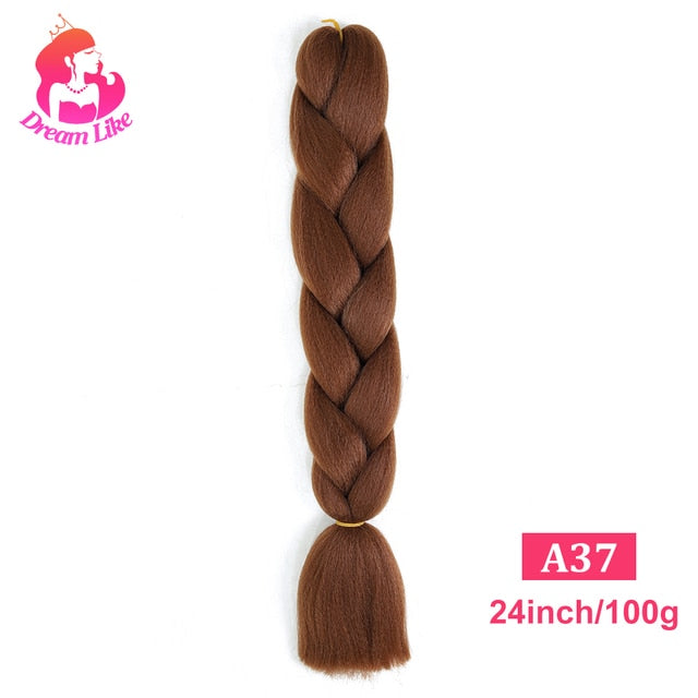 Dream Like 24 inch Ombre Color Synthetic Hair Braids Pre Stretched Wholesale Jumbo Braiding KaneKalon Hair Extensions 100g/pcs| |