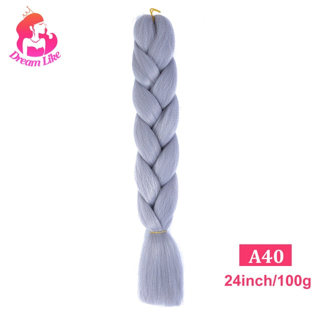 Dream Like 24 inch Ombre Color Synthetic Hair Braids Pre Stretched Wholesale Jumbo Braiding KaneKalon Hair Extensions 100g/pcs| |