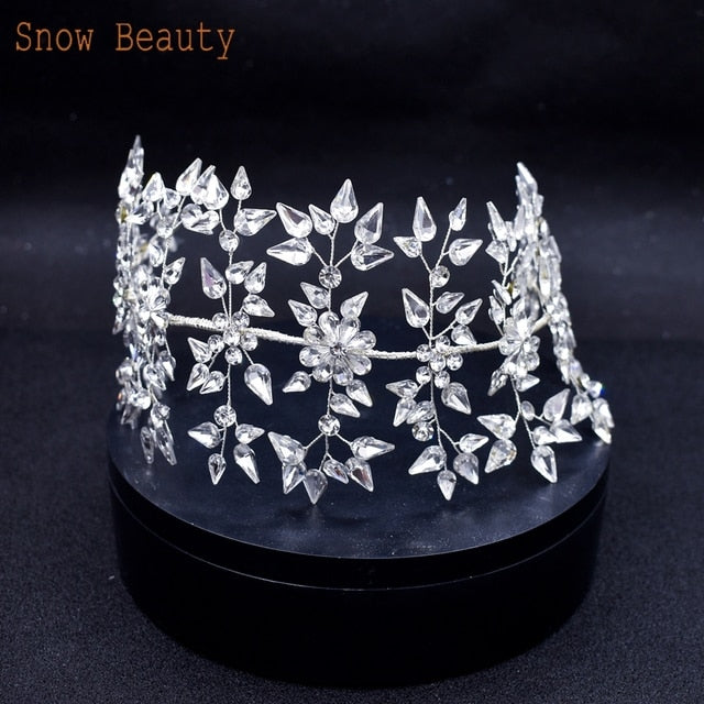 Silver Bridal Headband Crystal Wedding Headpieces
