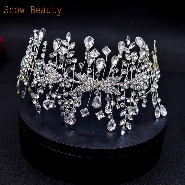 Silver Bridal Headband Crystal Wedding Headpieces