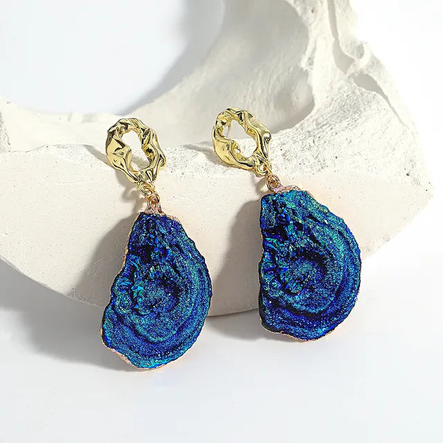 AENSOA Vintage Abstract Simulated Natural Stone Dangle Earrings