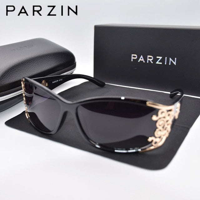 PARZIN Luxury Polarized Sunglasses Black With Packing PZ18|