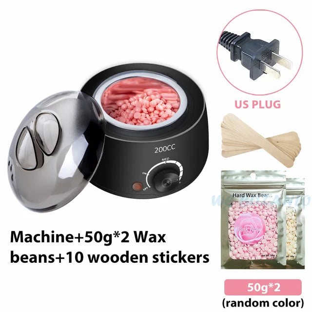 200CC Wax Heater Warmer Hair Removal Machine +Wax Beans + Wood Sticks