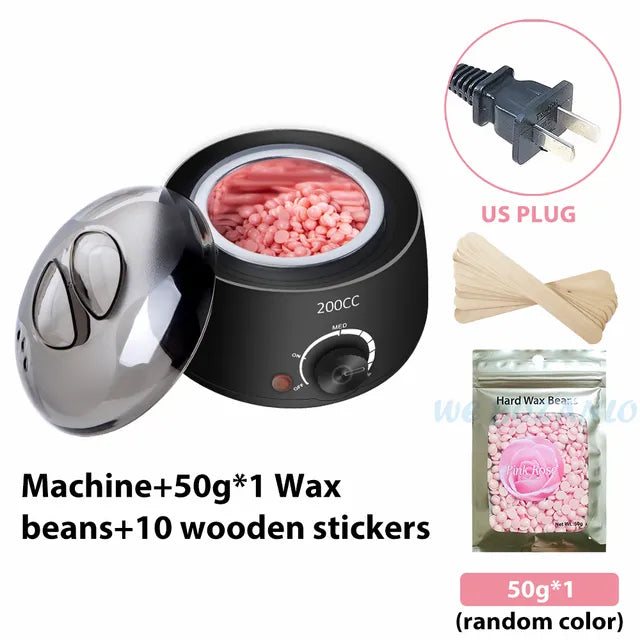 200CC Wax Heater Warmer Hair Removal Machine +Wax Beans + Wood Sticks