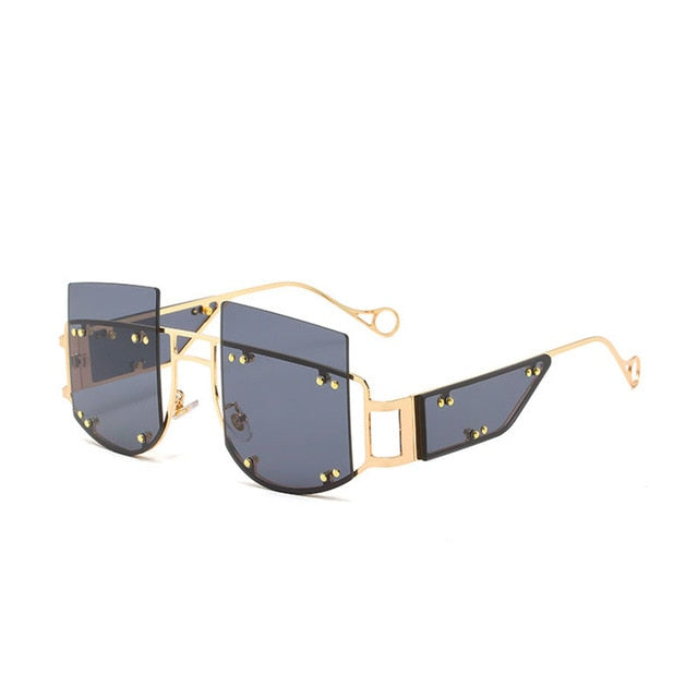 Hollow Out Oversized Square Sunglasses