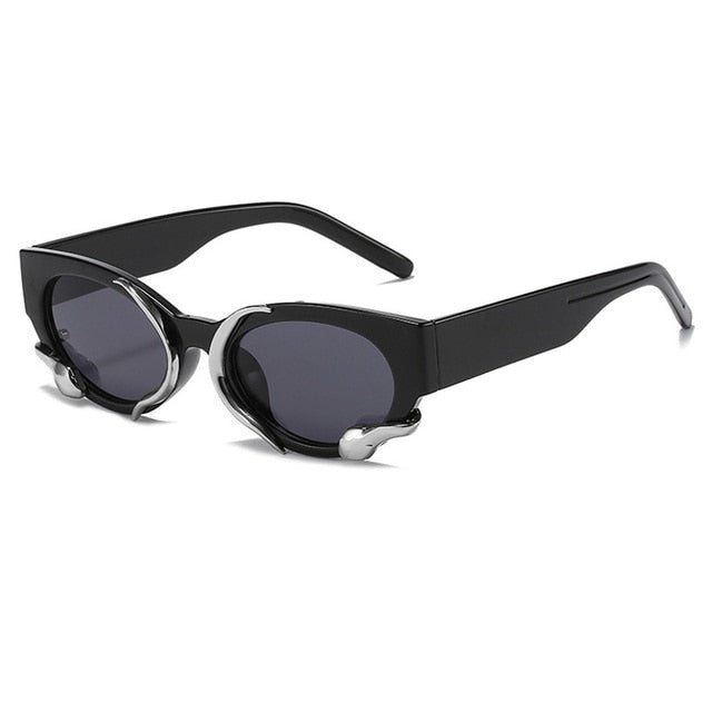 OEC CPO Retro Cat Eye Sunglasses--Metal Decorative Goggle Sun Glasses