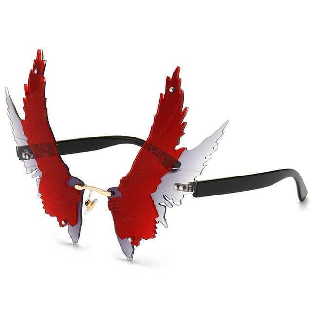 Oec Cpo Unique Winged Rimless Sunglasses