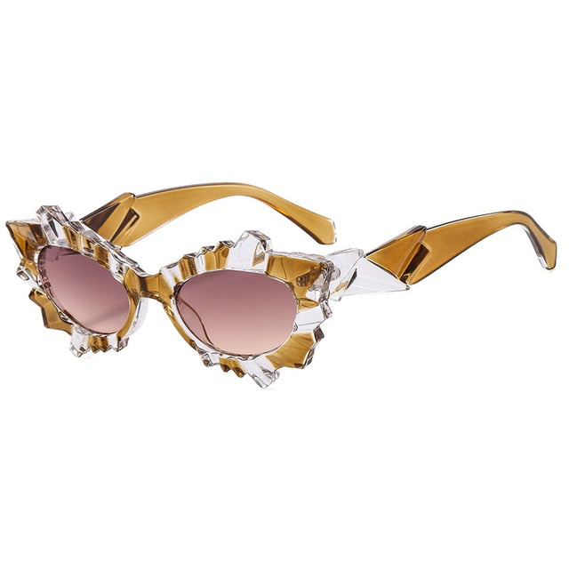 OEC CPO Irregular Steampunk Cat Eye Sunglasses