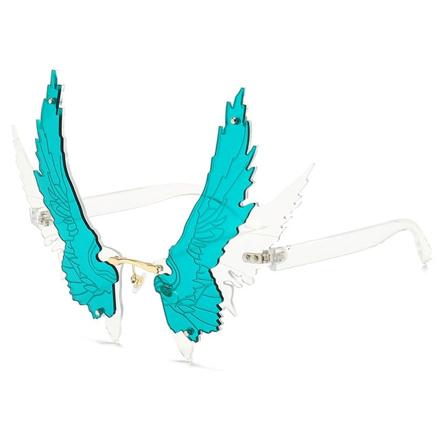 Oec Cpo Unique Winged Rimless Sunglasses