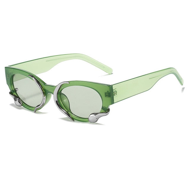 OEC CPO Retro Cat Eye Sunglasses--Metal Decorative Goggle Sun Glasses