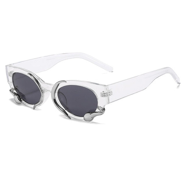OEC CPO Retro Cat Eye Sunglasses--Metal Decorative Goggle Sun Glasses
