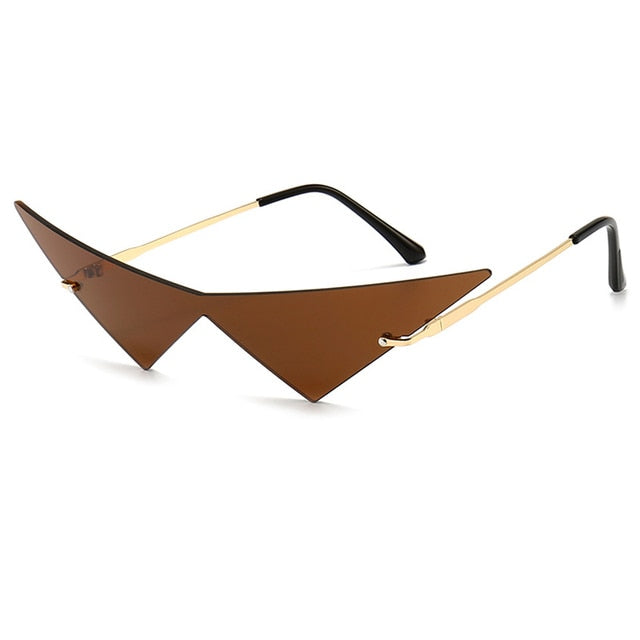 Oec Cpo Oversized Cat Eye Rimless Sunglasses