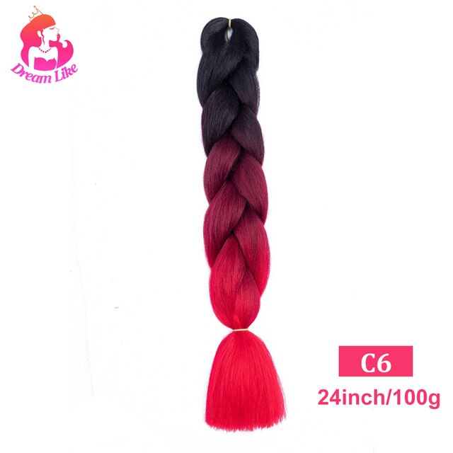 Dream Like 24 inch Ombre Color Synthetic Hair Braids Pre Stretched Wholesale Jumbo Braiding KaneKalon Hair Extensions 100g/pcs| |