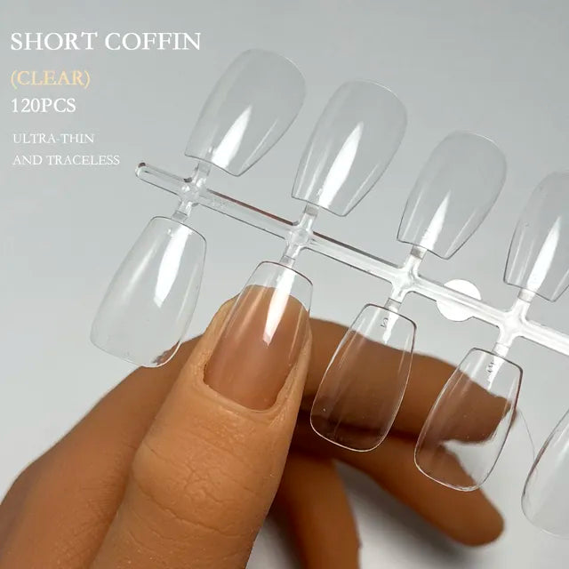 120pcs XXS Super Short Full Cover Sculpted Soft Gel Nail Tips