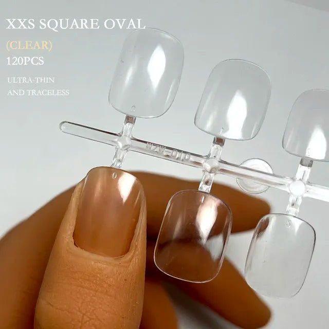 120pcs XXS Super Short Full Cover Sculpted Soft Gel Nail Tips