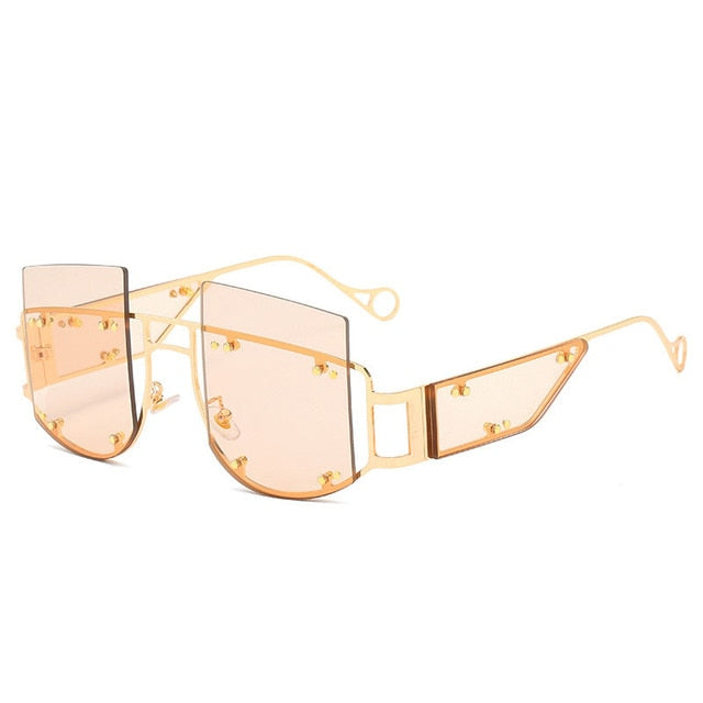 Hollow Out Oversized Square Sunglasses