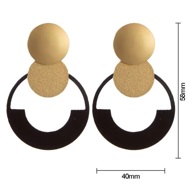 Voikukka Geometric Pendant Hollow Earrings