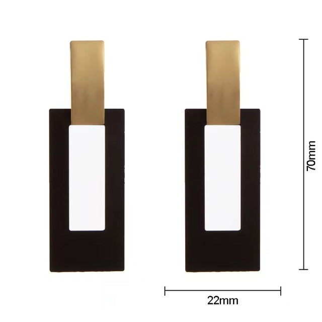 Voikukka Geometric Pendant Hollow Earrings