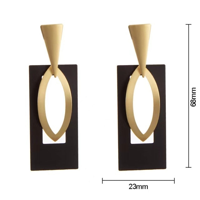Voikukka Geometric Pendant Hollow Earrings