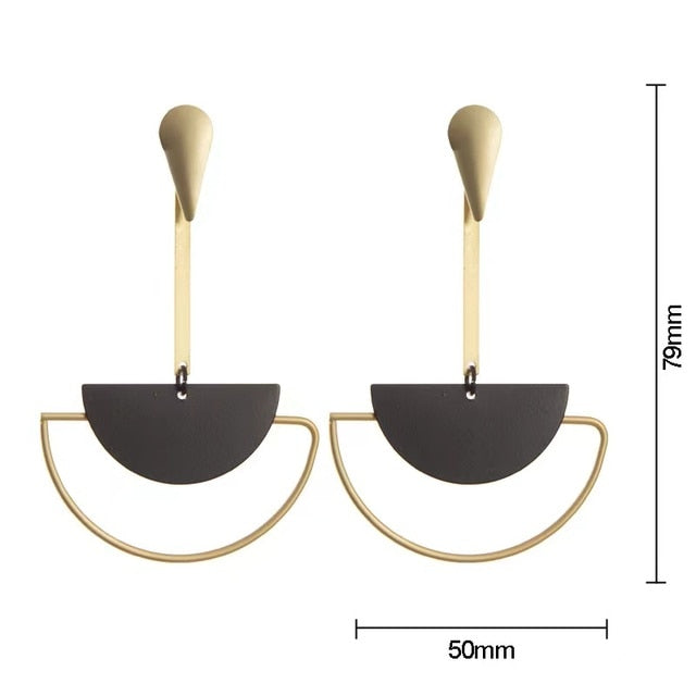Voikukka Geometric Pendant Hollow Earrings