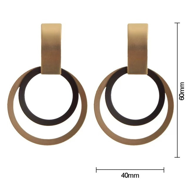 Voikukka Geometric Pendant Hollow Earrings