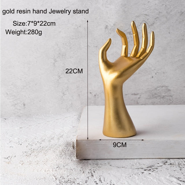 Gold Resin Hand Jewelry Display Stand - Jewelry Storage