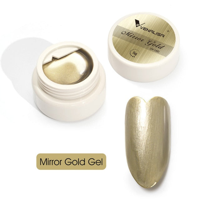 Venalisa Metal Painting Gel Gold Silver Mirror Polish GDCOCO Reinforce Gel