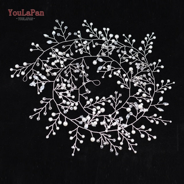 Youlapan Hp394 Crystal and Rhinestone Bohemian Bridal Hair Accessories