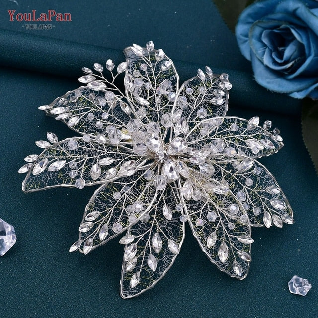 YouLaPan HP217 Wedding Floral Headpieces with Duckbill Clip