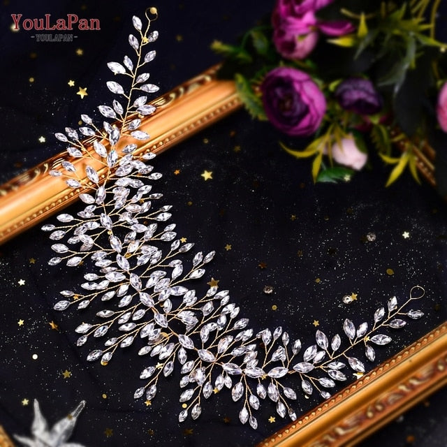 Youlapan Hp466 Rhinestone Wedding Forehead Headbands