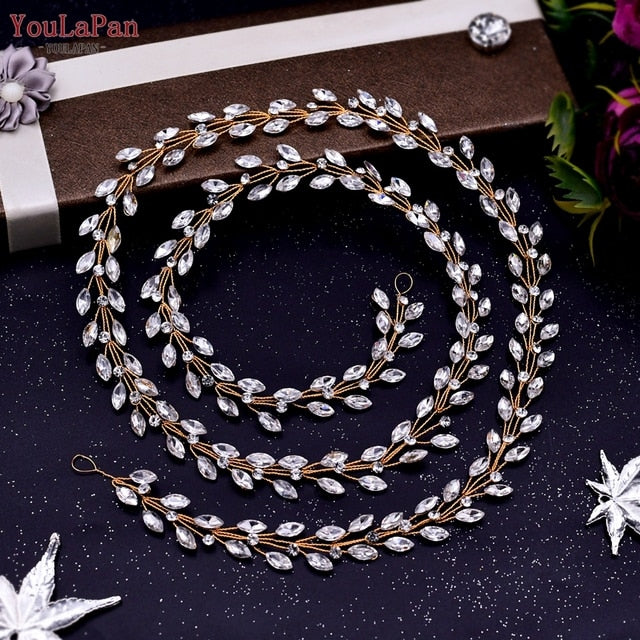 Youlapan Hp394 Crystal and Rhinestone Bohemian Bridal Hair Accessories