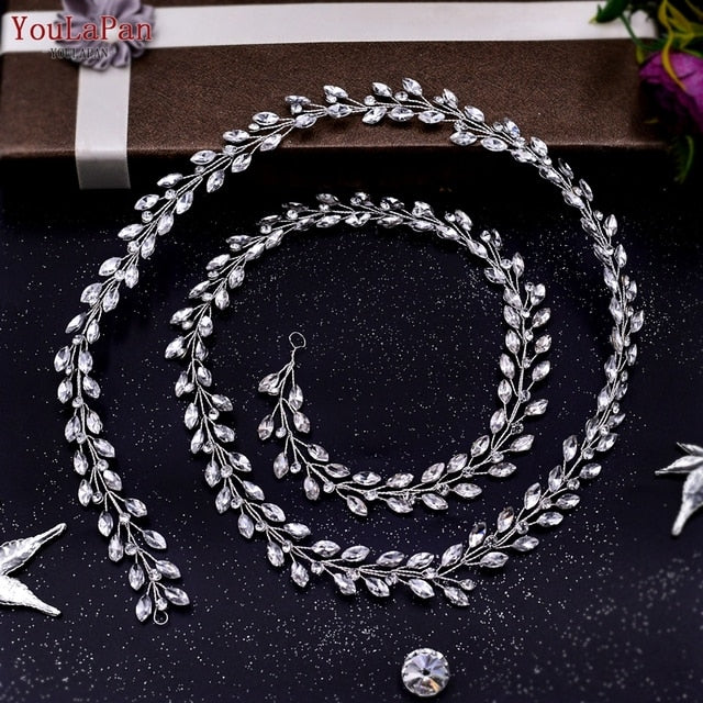 Youlapan Hp394 Crystal and Rhinestone Bohemian Bridal Hair Accessories