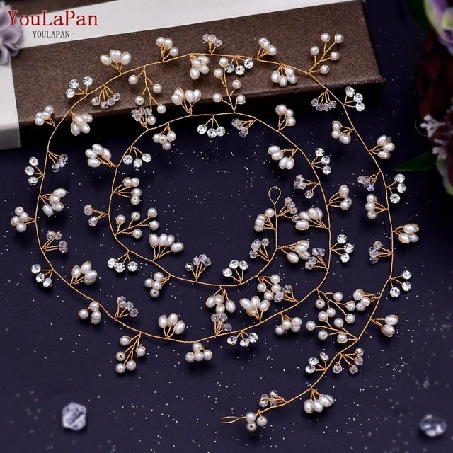 Youlapan Hp394 Crystal and Rhinestone Bohemian Bridal Hair Accessories