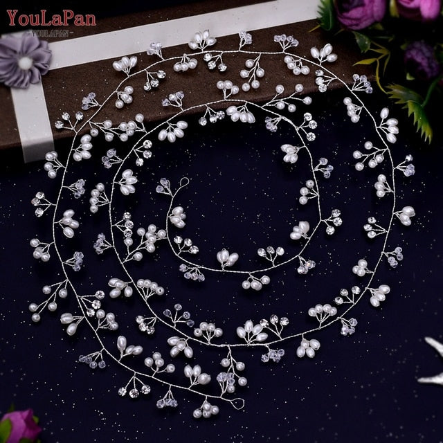 Youlapan Hp394 Crystal and Rhinestone Bohemian Bridal Hair Accessories