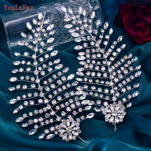 YouLaPan HP441 Shiny Crystal Headband Flower Wedding Rhinestone Headdress