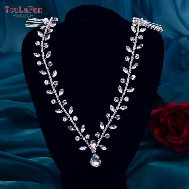Youlapan Hp466 Rhinestone Wedding Forehead Headbands