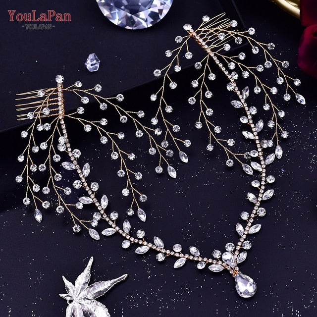 Youlapan Hp466 Rhinestone Wedding Forehead Headbands
