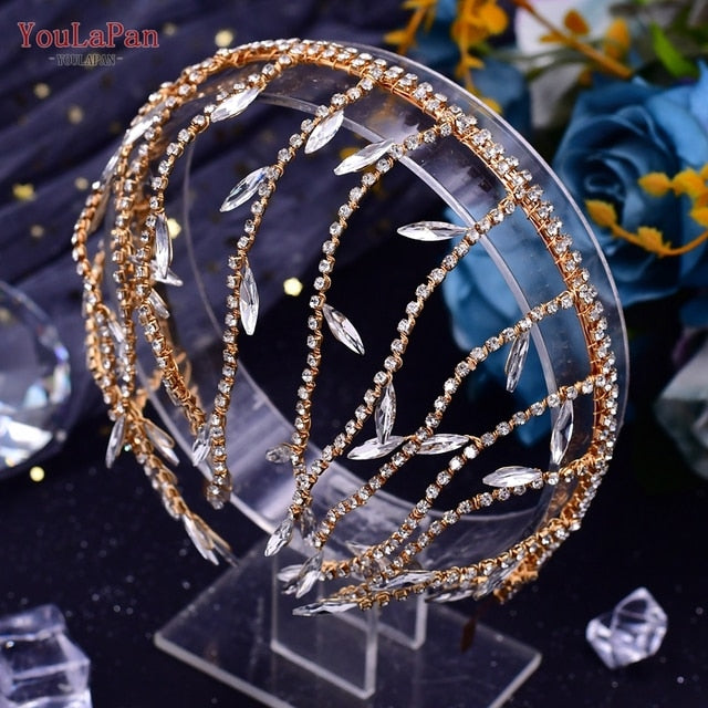 Youlapan Hp466 Rhinestone Wedding Forehead Headbands