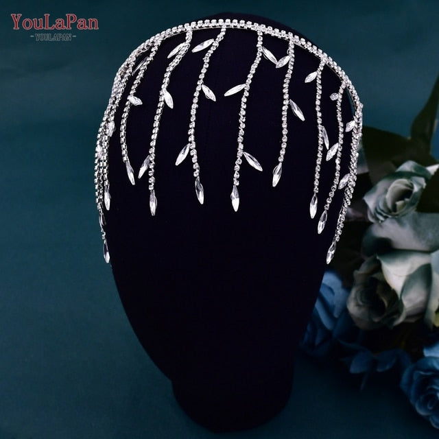 Youlapan Hp466 Rhinestone Wedding Forehead Headbands