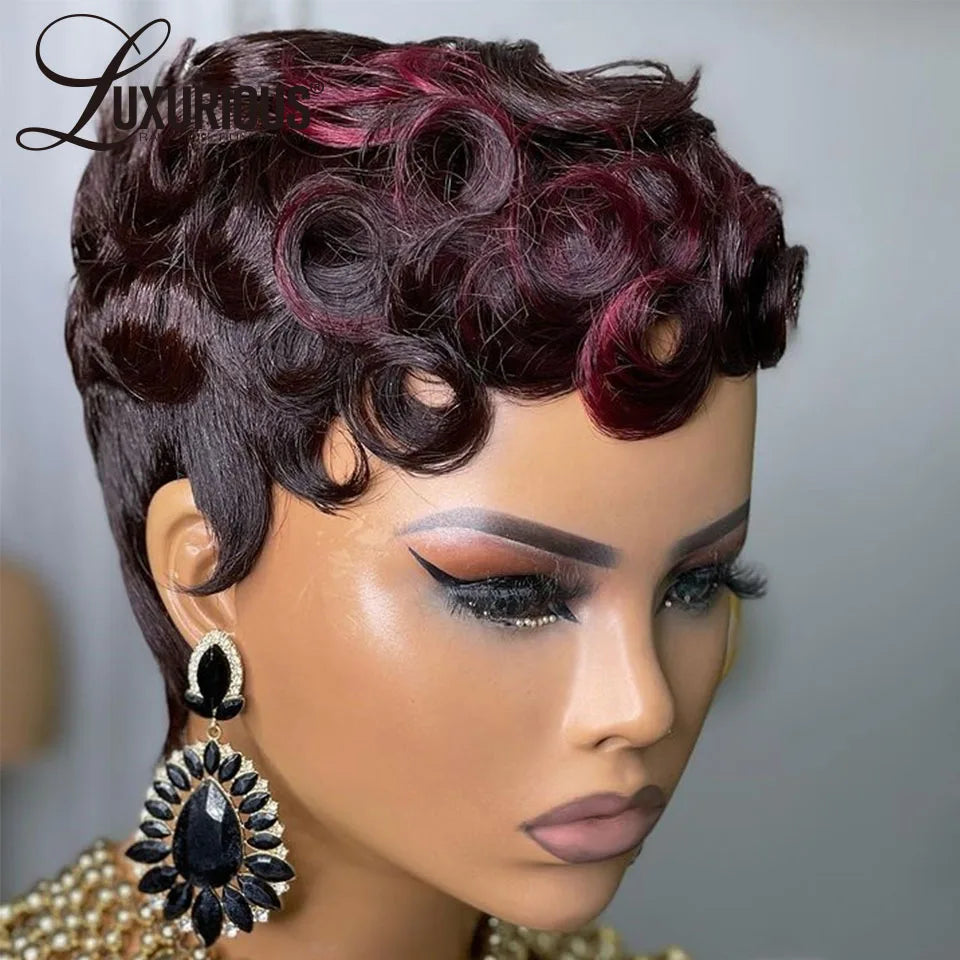 Loose Deep Short Pixie Cut Human Hair Wigs