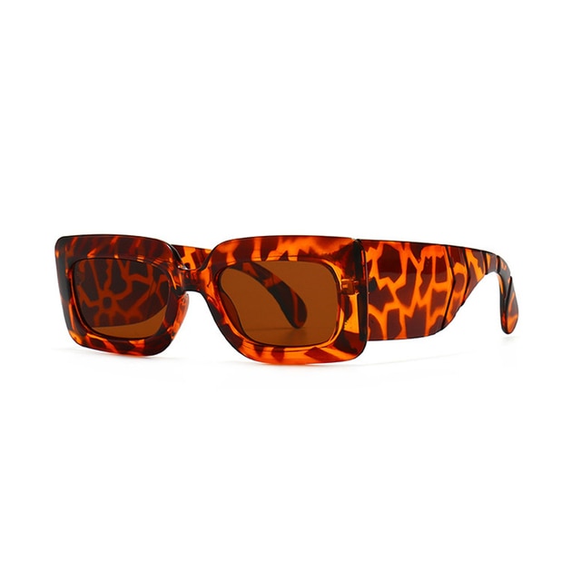 RUOBO Brand Designer Small Rectangle Pythons Grain Sunglasses