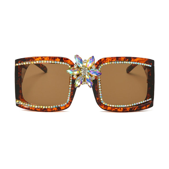 Oversized Square Gradient Diamond Vintage Sunglasses