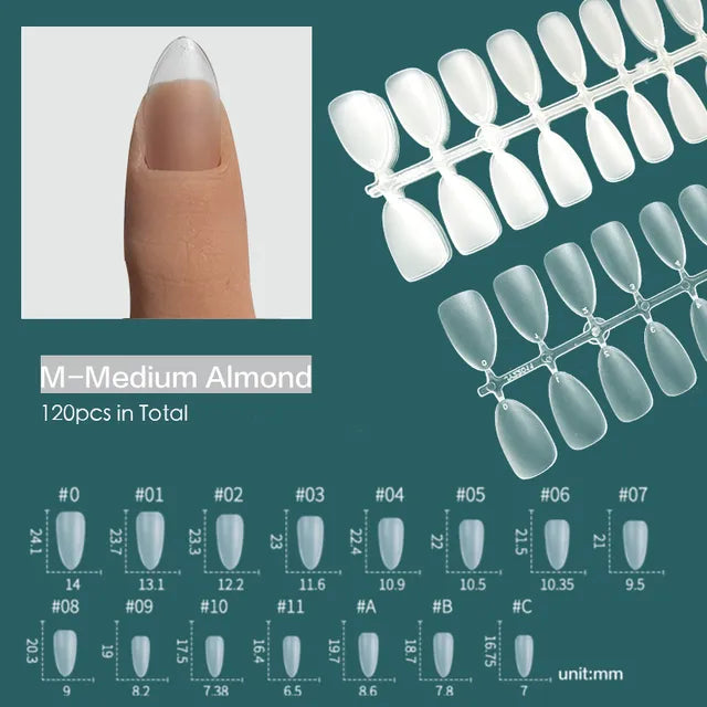 120pcs XXS Super Short Full Cover Sculpted Soft Gel Nail Tips