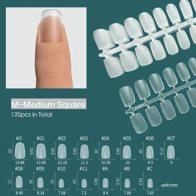120pcs XXS Super Short Full Cover Sculpted Soft Gel Nail Tips