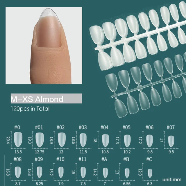 120pcs XXS Super Short Full Cover Sculpted Soft Gel Nail Tips