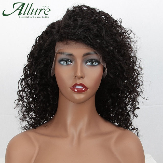 Natural Afro Kinky Curly Lace Front Human Hair Wig - Short Curly Brazilian Human Women Hair - Natural Color2