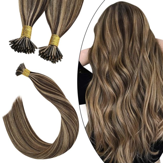 Ugeat I Tip Hair Extensions Pre Bonded Hair Remy Fusion Hair 14 24 Inch 40g/80g Straight Stick Tip Human Hair|I Tip|