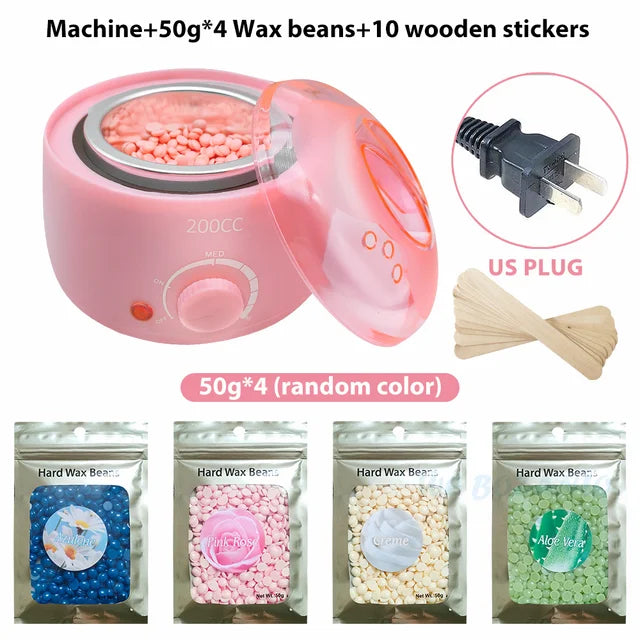200CC Wax Heater Warmer Hair Removal Machine +Wax Beans + Wood Sticks
