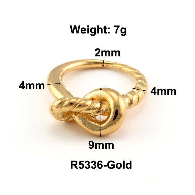 Stainless Steel Water Drop Ring Statement Metallic Texture Rings